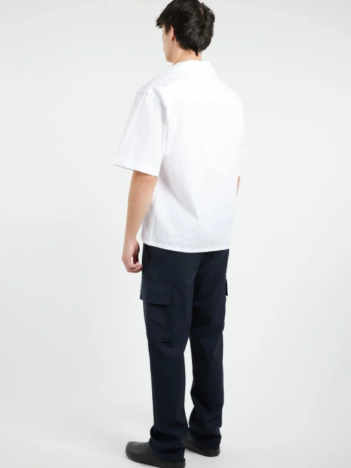 Discount - Bowling Shirt with Hidden Logo in Lily White Button-Ups