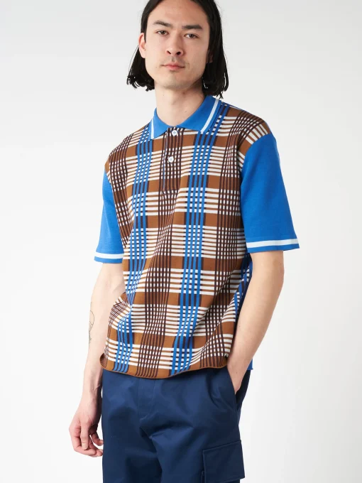 New - Checked Cotton Polo Shirt in Polos