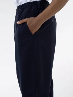 Outlet - Cotton Gabardine Pants in Blue Black Pants