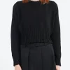 Clearance - Disheveled Cotton Cropped Jumper in Women Tops & Blouses | Knitwear