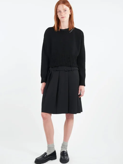 Clearance - Disheveled Cotton Cropped Jumper in Women Tops & Blouses | Knitwear