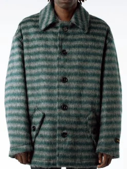 Outlet - Mohair Coat in Spherical Green (Multi) Outerwear