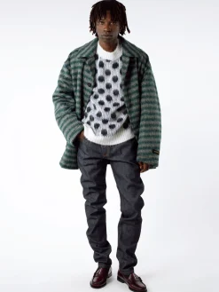 Outlet - Mohair Coat in Spherical Green (Multi) Outerwear