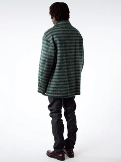 Outlet - Mohair Coat in Spherical Green (Multi) Outerwear
