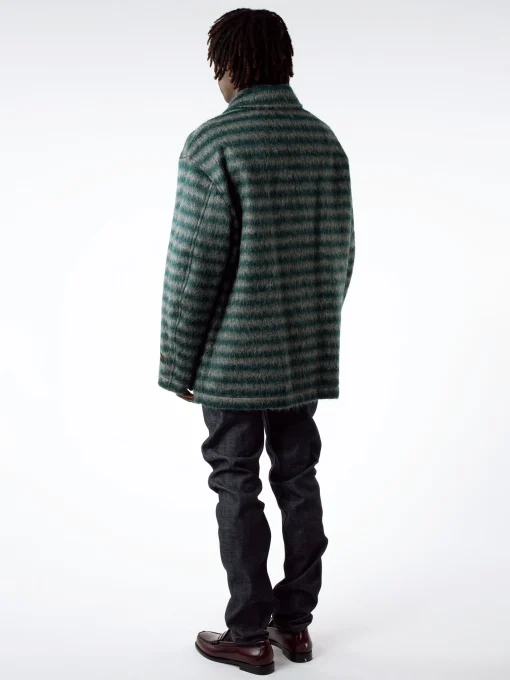 Outlet - Mohair Coat in Spherical Green (Multi) Outerwear