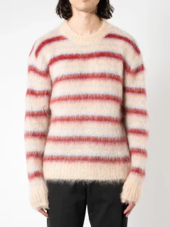 Discount - Striped Mohair Sweater in Tan Knitwear