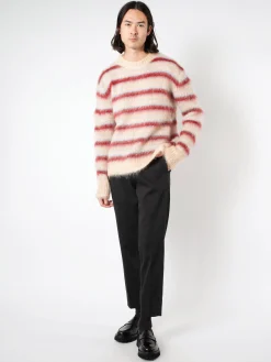 Discount - Striped Mohair Sweater in Tan Knitwear
