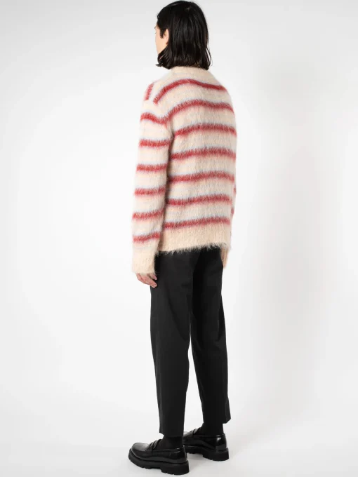 Discount - Striped Mohair Sweater in Tan Knitwear