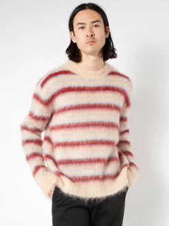 Discount - Striped Mohair Sweater in Tan Knitwear
