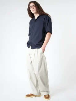 Sale - Tropical Wool Bowling Shirt in Blue and Black Button-Ups