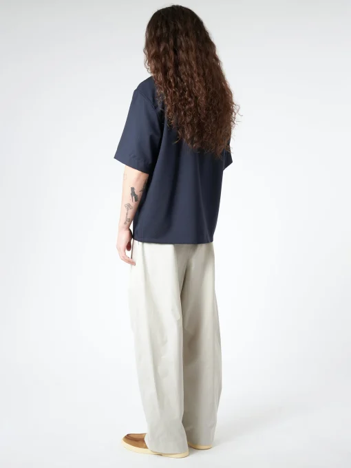 Sale - Tropical Wool Bowling Shirt in Blue and Black Button-Ups