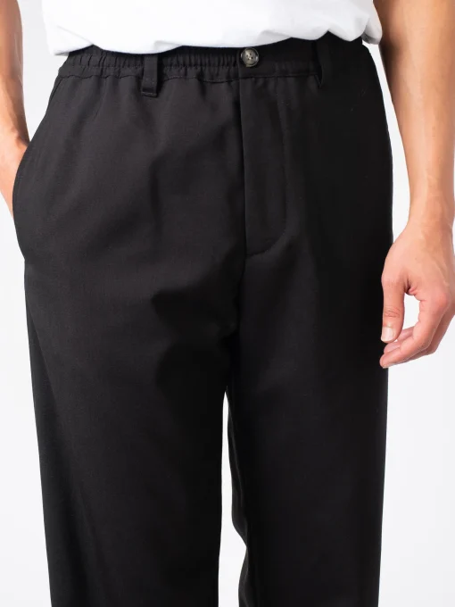 Sale - Tropical Wool Trousers in Black Pants