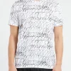 Hot - T-Shirt with Scribble Motif in Lily White T-Shirts