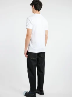 Hot - T-Shirt with Scribble Motif in Lily White T-Shirts