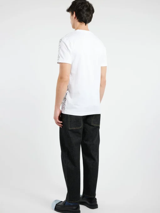 Hot - T-Shirt with Scribble Motif in Lily White T-Shirts
