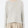 New - YPK003 Crewneck with Pocket in Light Grey Women Tops & Blouses | Knitwear