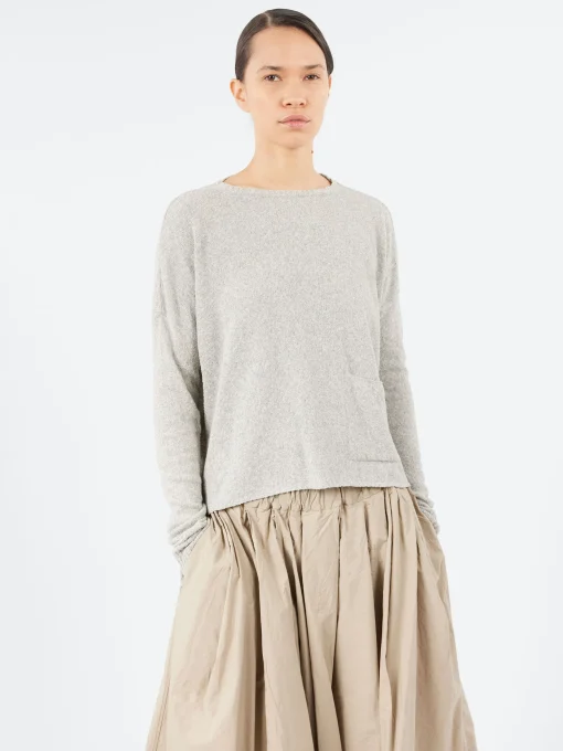 New - YPK003 Crewneck with Pocket in Light Grey Women Tops & Blouses | Knitwear