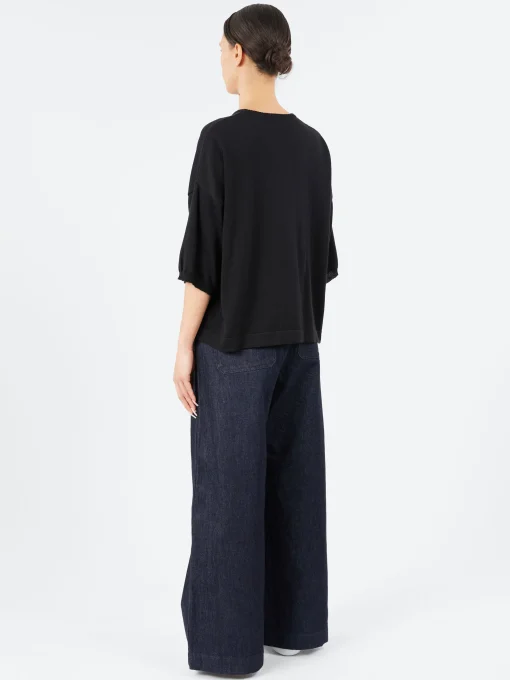 Fashion - YPK035 Half Sleeve Crewneck in Women Tops & Blouses | Knitwear