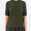 Online - YPK002 Polo in Moss Green Women Tops & Blouses | Knitwear