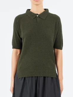 Online - YPK002 Polo in Moss Green Women Tops & Blouses | Knitwear