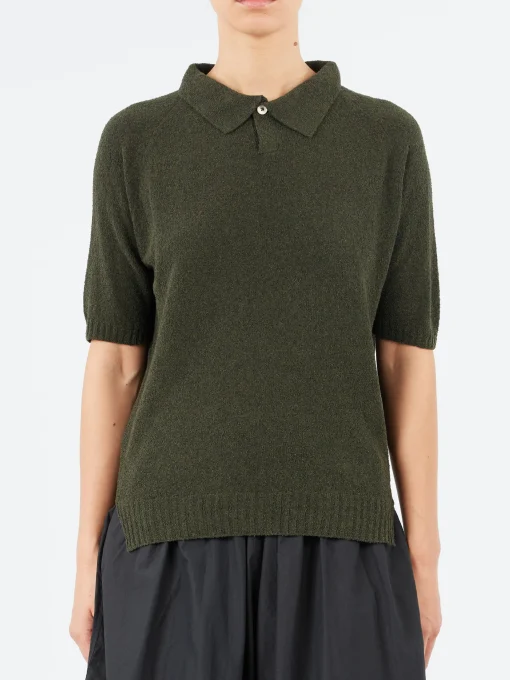 Online - YPK002 Polo in Moss Green Women Tops & Blouses | Knitwear