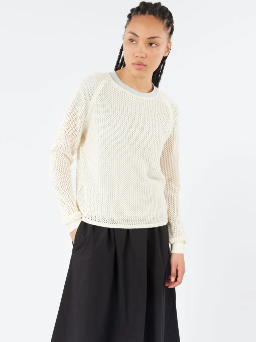 Fashion - CROCHET01 Crochet Pullover in Nature Women Tops & Blouses | Knitwear