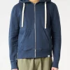 Best - Hooded Zip Up in Denim Blue Sweatshirts