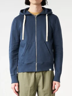 Best - Hooded Zip Up in Denim Blue Sweatshirts