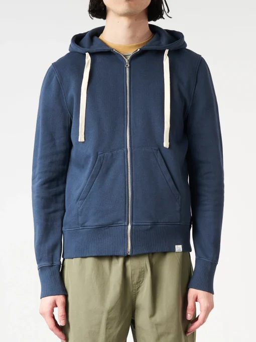 Best - Hooded Zip Up in Denim Blue Sweatshirts