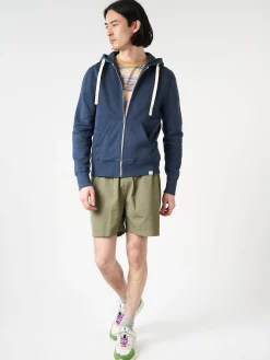 Best - Hooded Zip Up in Denim Blue Sweatshirts