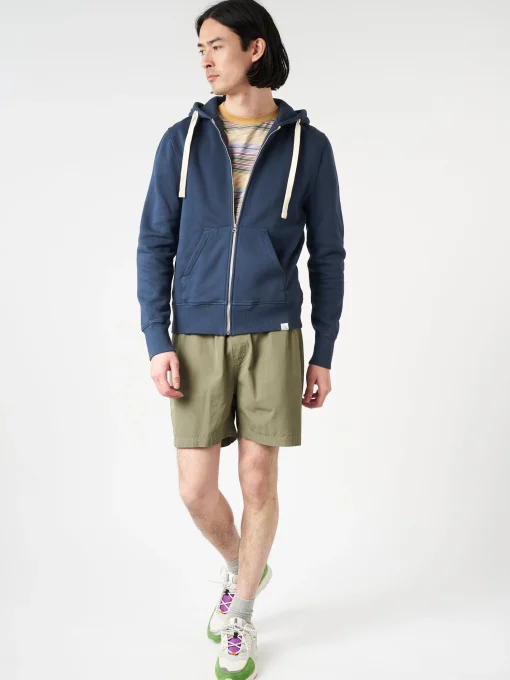 Best - Hooded Zip Up in Denim Blue Sweatshirts