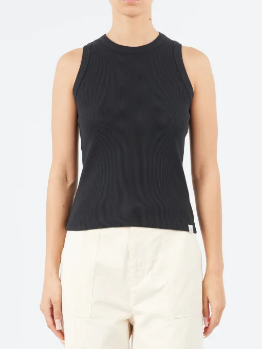 Discount - Iconic Ribbed Tank in Charcoal Women Tops & Blouses