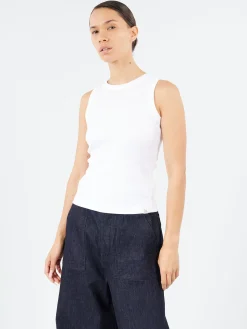 Outlet - Iconic Ribbed Tank in White Women Tops & Blouses