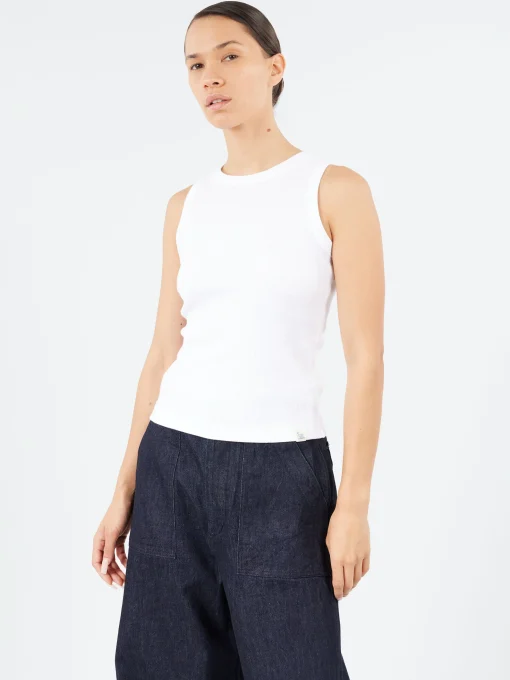 Outlet - Iconic Ribbed Tank in White Women Tops & Blouses