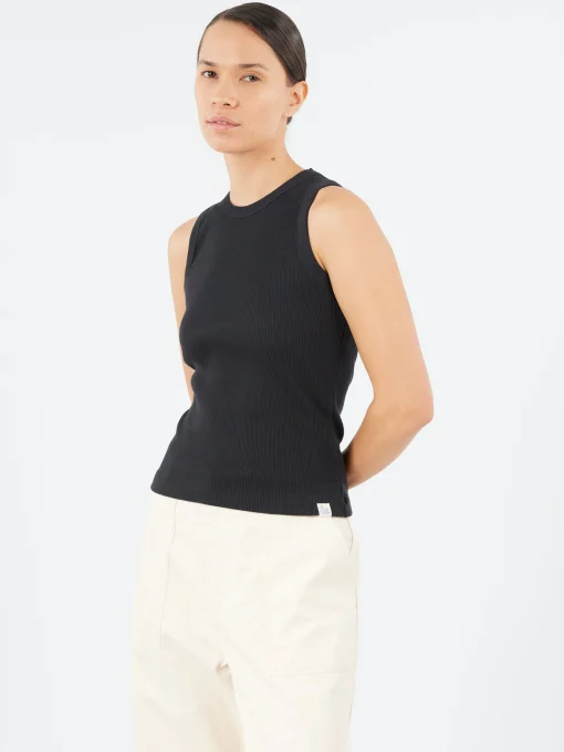 Discount - Iconic Ribbed Tank in Charcoal Women Tops & Blouses