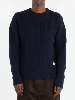 Outlet - LOCC02 Ribbed Pullover in Dark Navy Knitwear