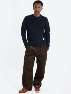 Outlet - LOCC02 Ribbed Pullover in Dark Navy Knitwear