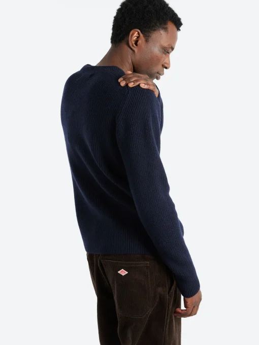 Outlet - LOCC02 Ribbed Pullover in Dark Navy Knitwear