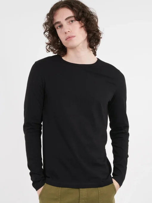Hot - Loopwheeled Longsleeve in Black T-Shirts