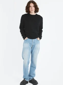 Hot - Ribbed Merino Crewneck in Black Knitwear