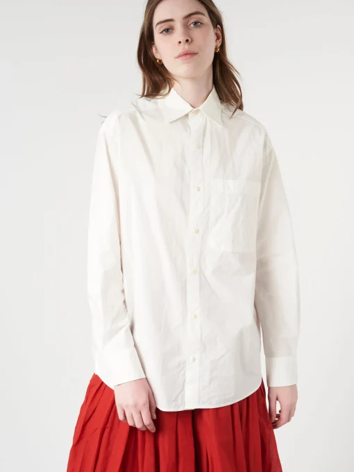 Hot - Shirt04 Oversized Fit in White Women Tops & Blouses | Button-Ups