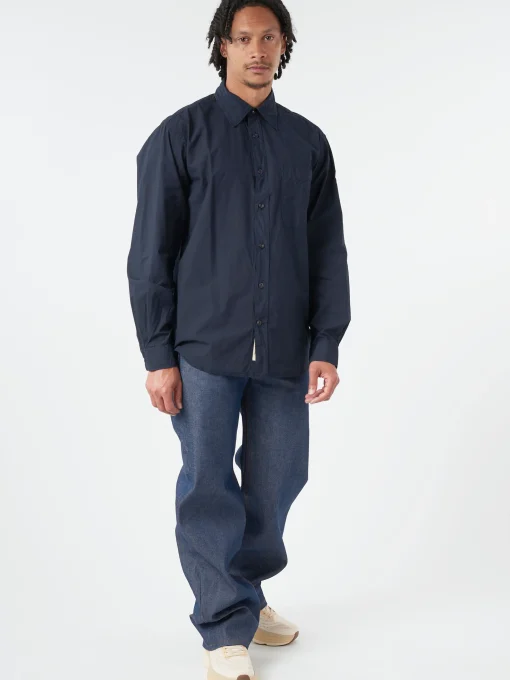 Best - SHIRT01 Unisex Shirt in Dark Navy Women Tops & Blouses | Button-Ups