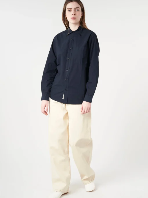 Best - SHIRT01 Unisex Shirt in Dark Navy Women Tops & Blouses | Button-Ups
