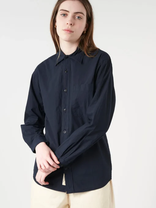 Best - SHIRT01 Unisex Shirt in Dark Navy Women Tops & Blouses | Button-Ups