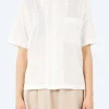 Fashion - SHIRT09LP Short Sleeve Poplin Shirt in White Women Button-Ups | Tops & Blouses