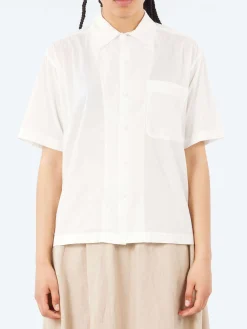 Fashion - SHIRT09LP Short Sleeve Poplin Shirt in White Women Button-Ups | Tops & Blouses