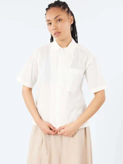 Fashion - SHIRT09LP Short Sleeve Poplin Shirt in White Women Button-Ups | Tops & Blouses