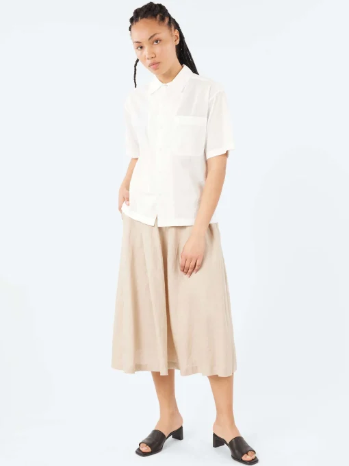 Fashion - SHIRT09LP Short Sleeve Poplin Shirt in White Women Button-Ups | Tops & Blouses