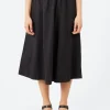 Clearance - SKIRT01 Relaxed Fit Skirt in Deep Black Women Dresses