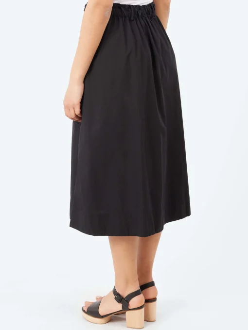 Clearance - SKIRT01 Relaxed Fit Skirt in Deep Black Women Dresses